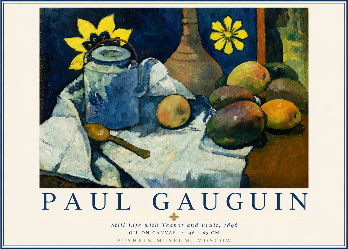 Paul Gauguin Still Life with Teapot and Fruit, 1896 No3 - Plakat