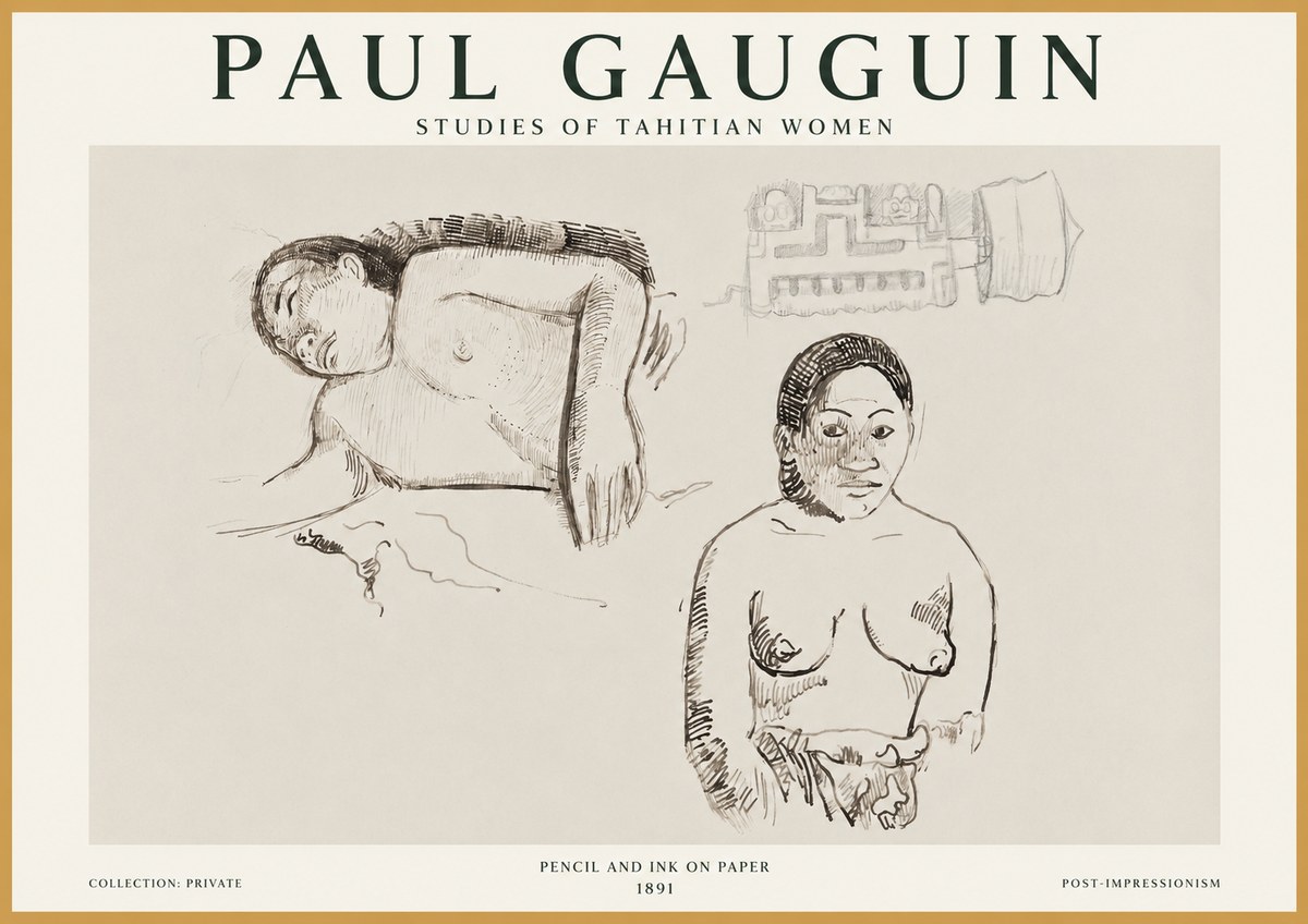 Paul Gauguin Studies of Tahitian Women No1 - Plakat