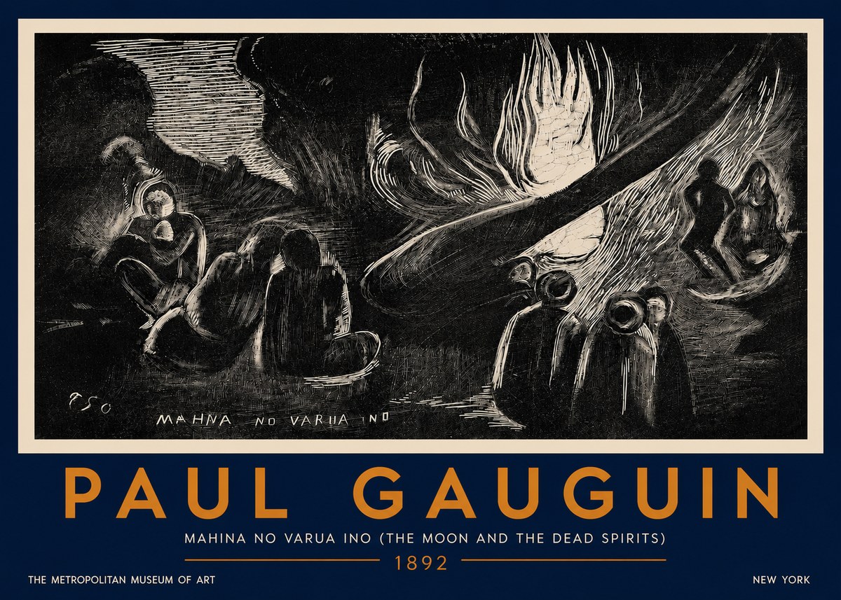 Paul Gauguin Mahina No Varua Ino (the Moon and the Dead Spirits) No5 - Plakat