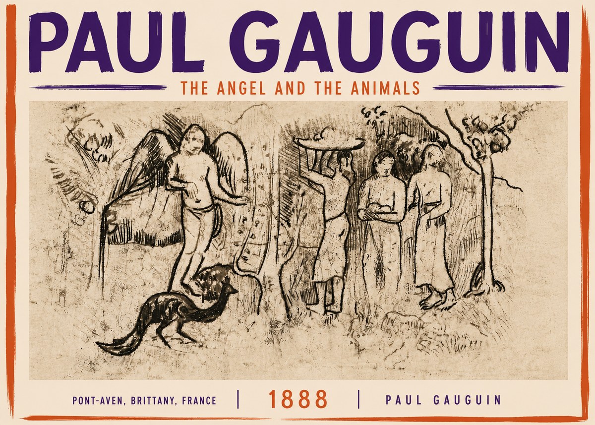 Paul Gauguin The Angel and the Animals No5 - Plakat