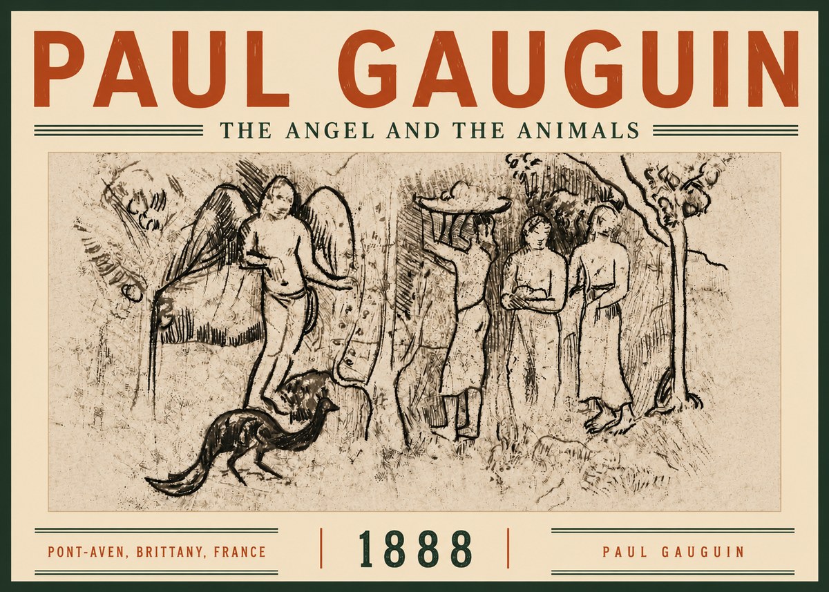 Paul Gauguin The Angel and the Animals No6 - Plakat