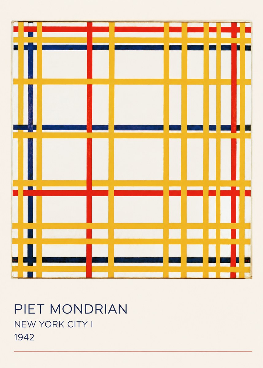 Piet Mondrian New York City I No4 - Plakat