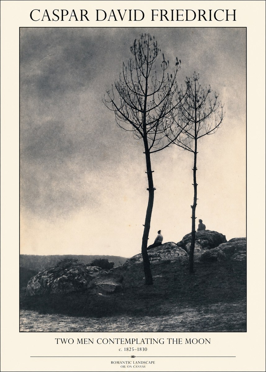Caspar David Friedrich Two Men Contemplating the Moon III No1 - Plakat