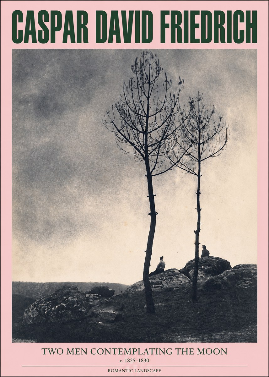 Caspar David Friedrich Two Men Contemplating the Moon III No2 - Plakat
