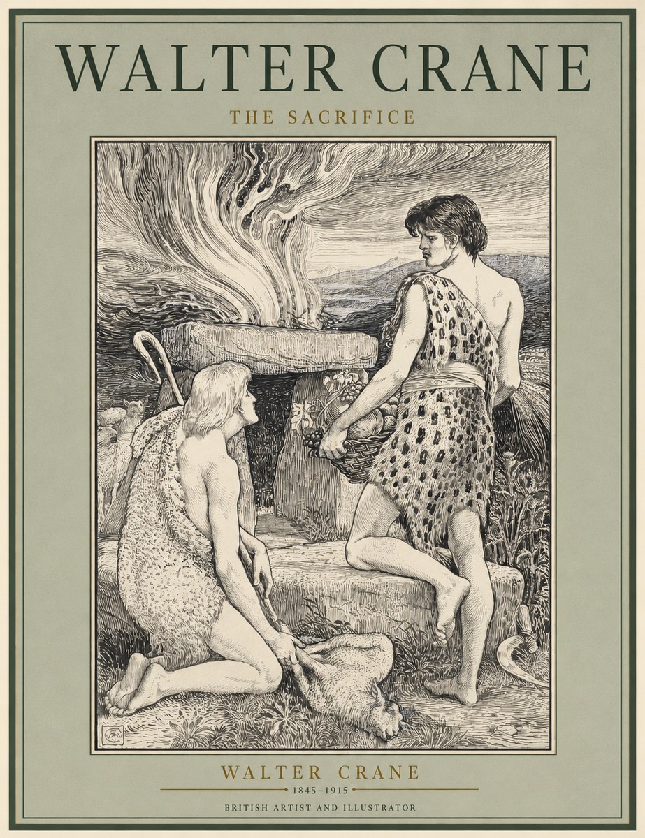 Walter Crane The Sacrifice No2 - Plakat