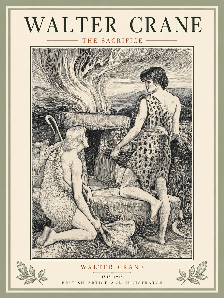 Walter Crane The Sacrifice No5 - Plakat