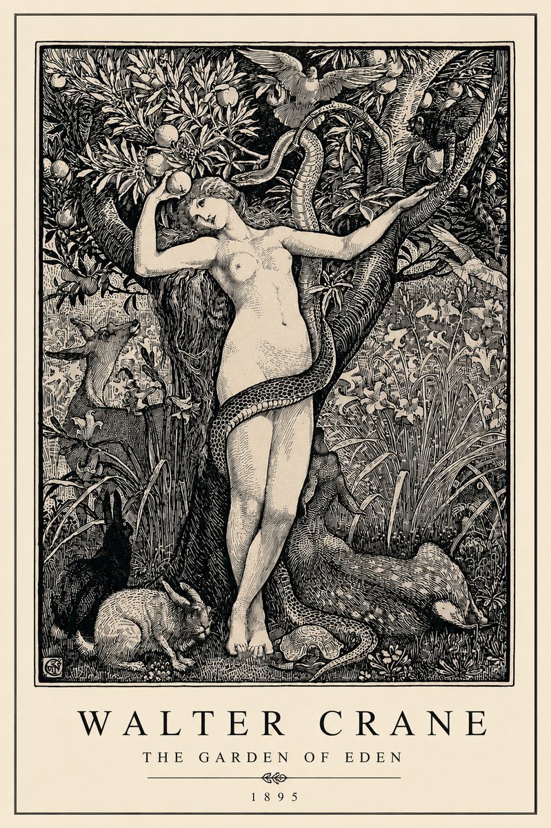 Walter Crane The Garden of Eden No3 - Plakat