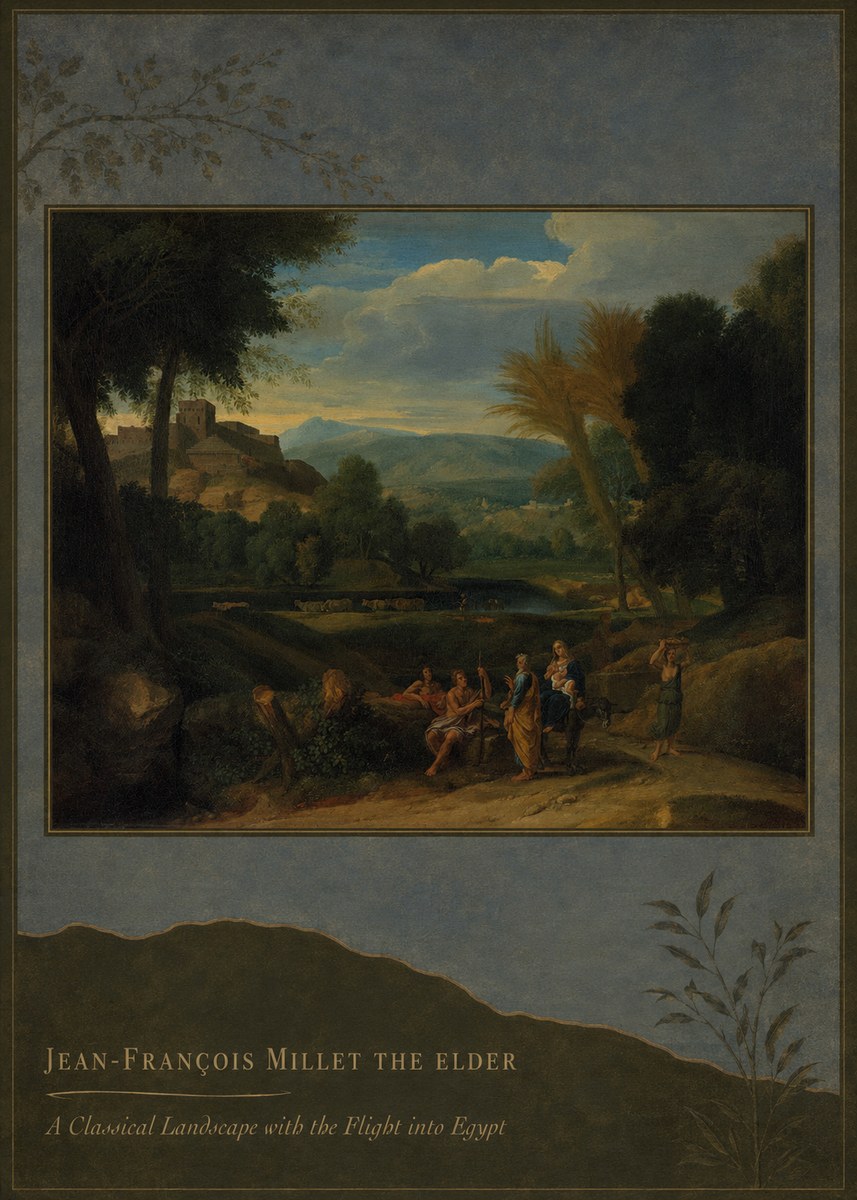 Jean-François Millet A Classical Landscape with the Flight into Egypt No3 - Plakat