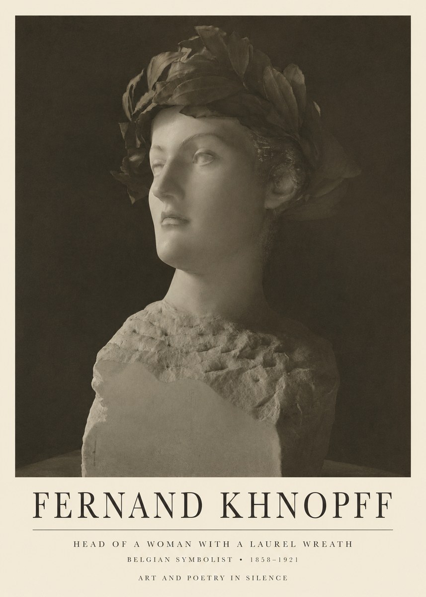 Fernand Khnopff Study for a Laurelled Head No6 - Plakat