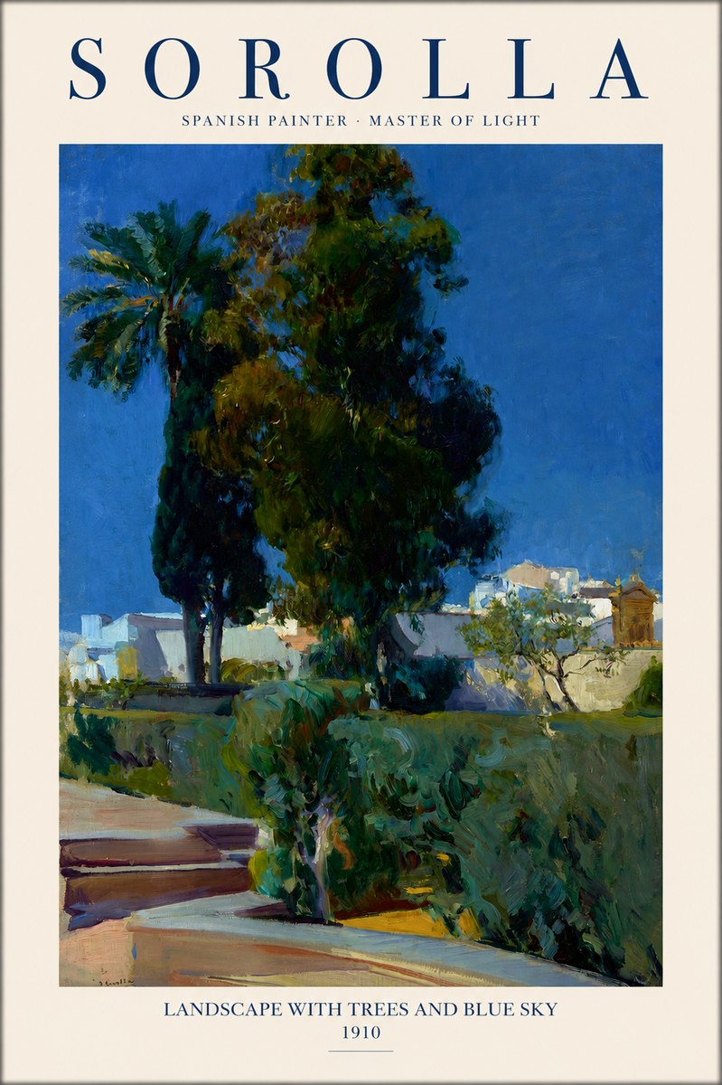 Sorolla Landscape with Trees and Blue Sky No1 - Plakat
