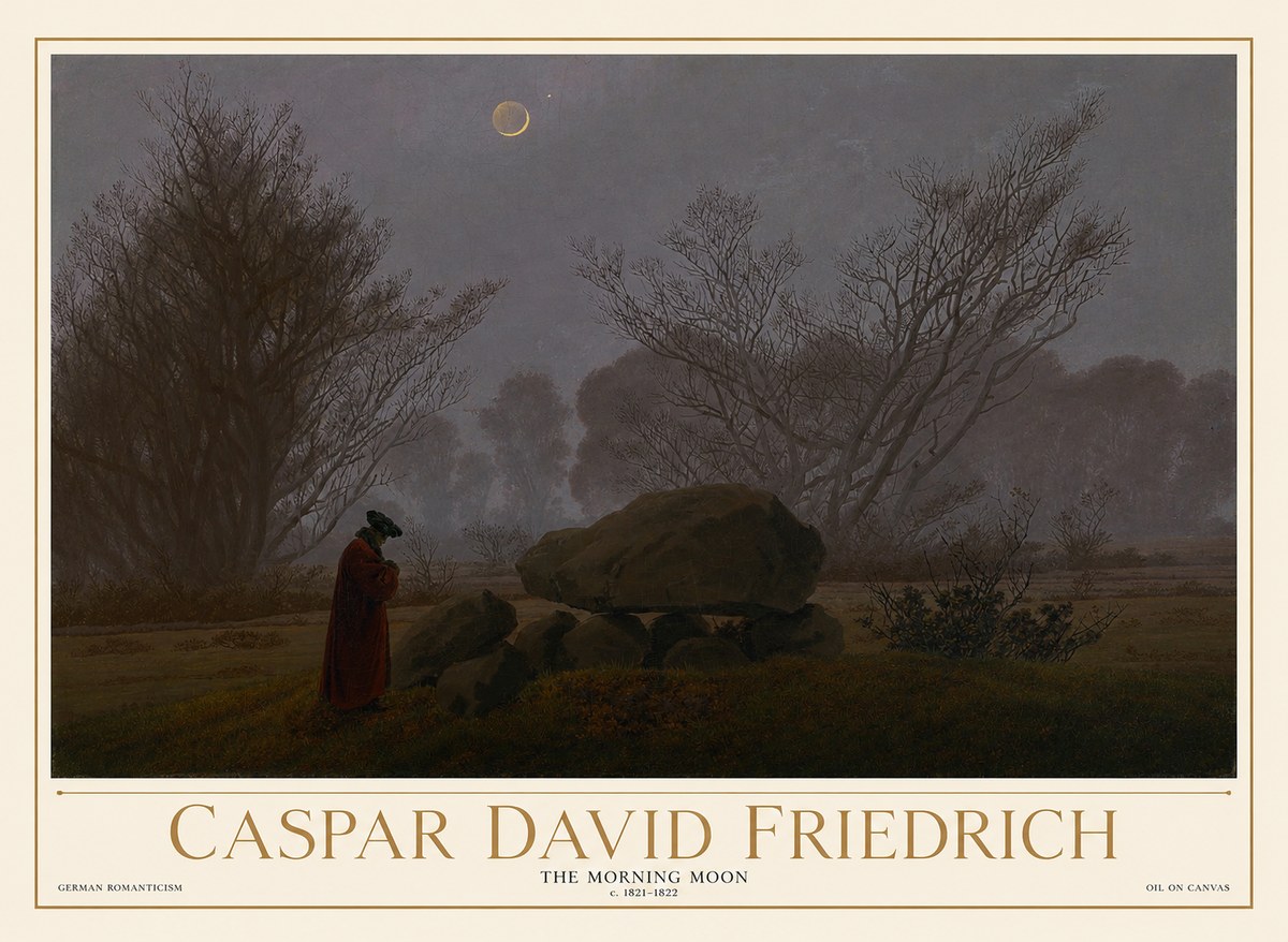 Caspar David Friedrich The Morning Moon No1 - Plakat