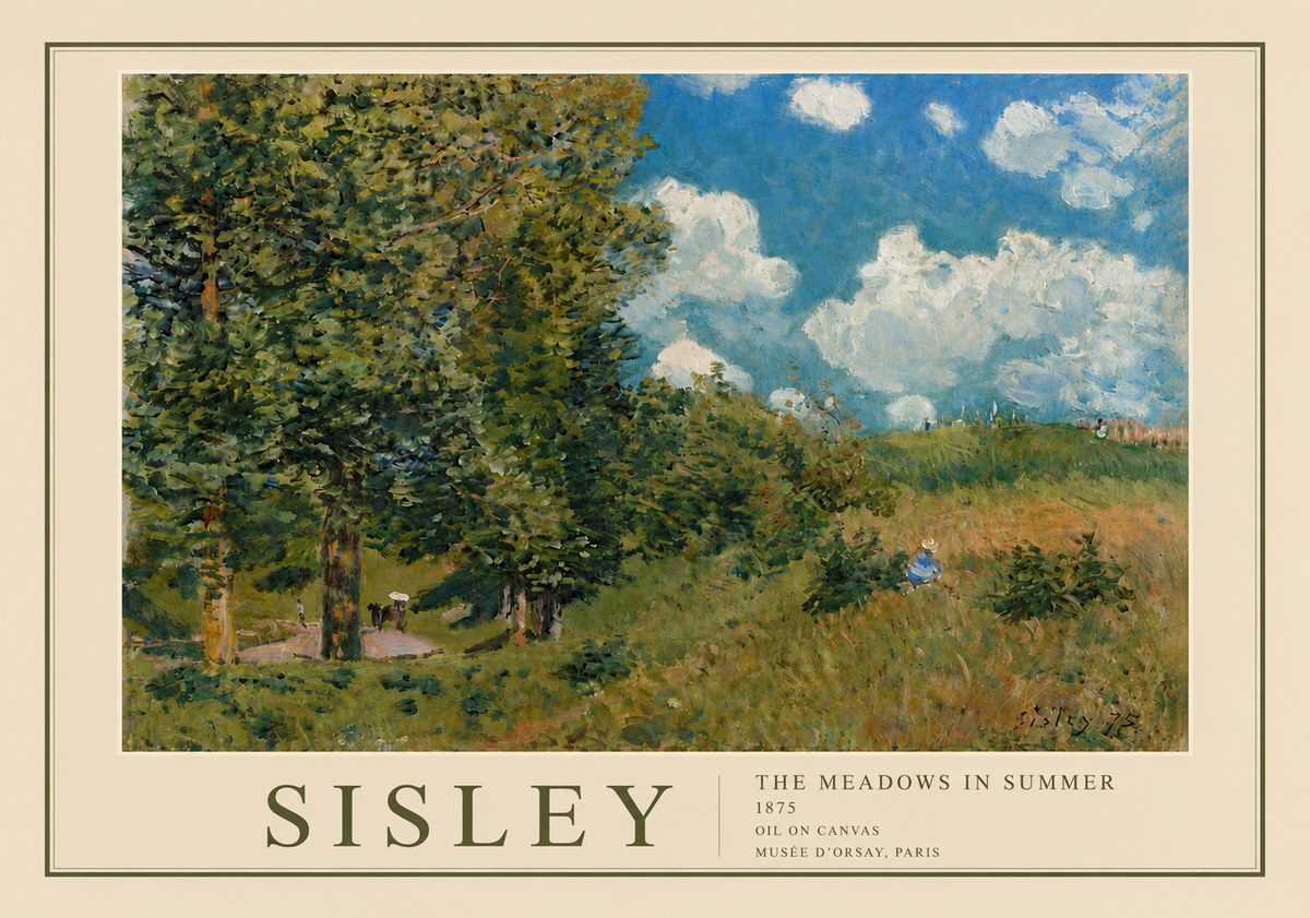 Sisley The Meadows in Summer, 1875 No6 - Plakat