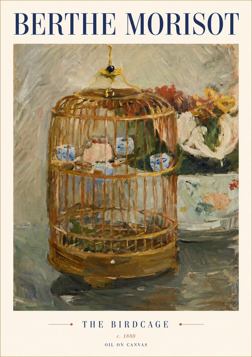 Berthe Morisot The Birdcage I No3 - Plakat