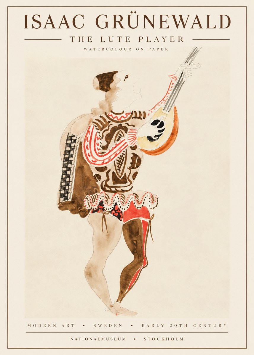 Isaac Grünewald The Lute Player No1 - Plakat