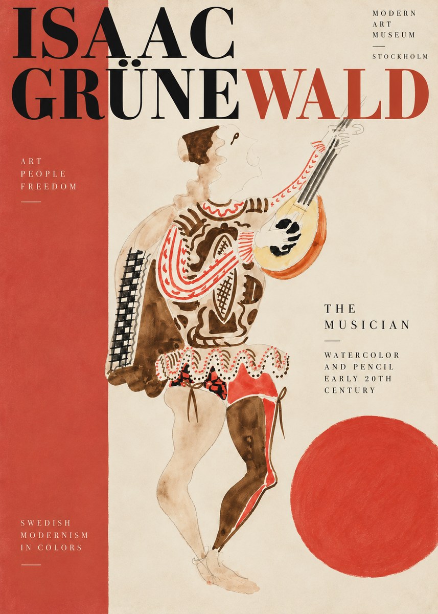Isaac Grünewald The Lute Player No5 - Plakat
