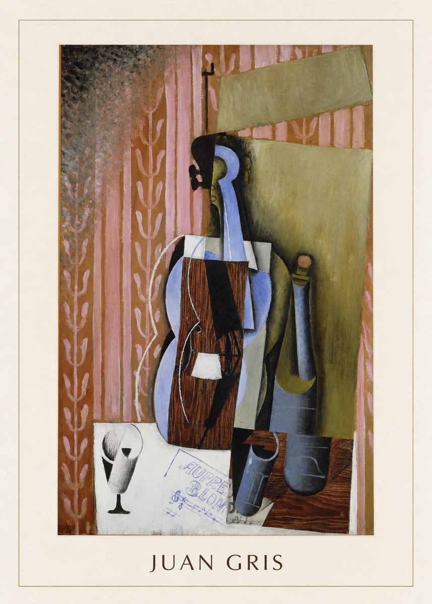 Juan Gris Still Life with Mandolin No4 - Plakat