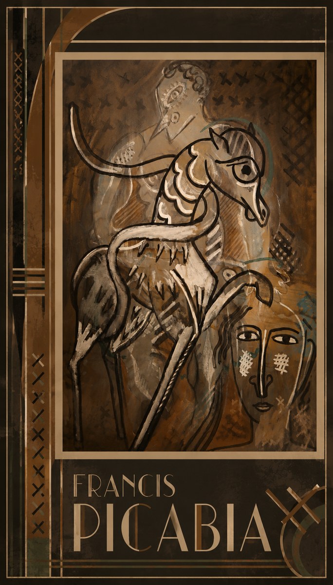 Francis Picabia Stylized Figures and Horse No1 - Plakat