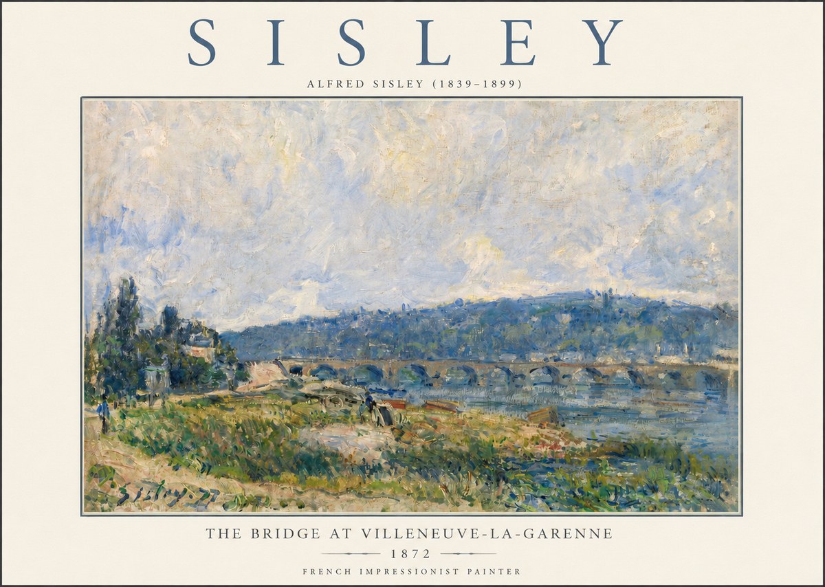 Sisley The Bridge at Villeneuve-la-garenne III No3 - Plakat