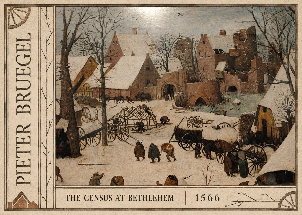 Pieter Bruegel The Census at Bethlehem I No2 - Plakat