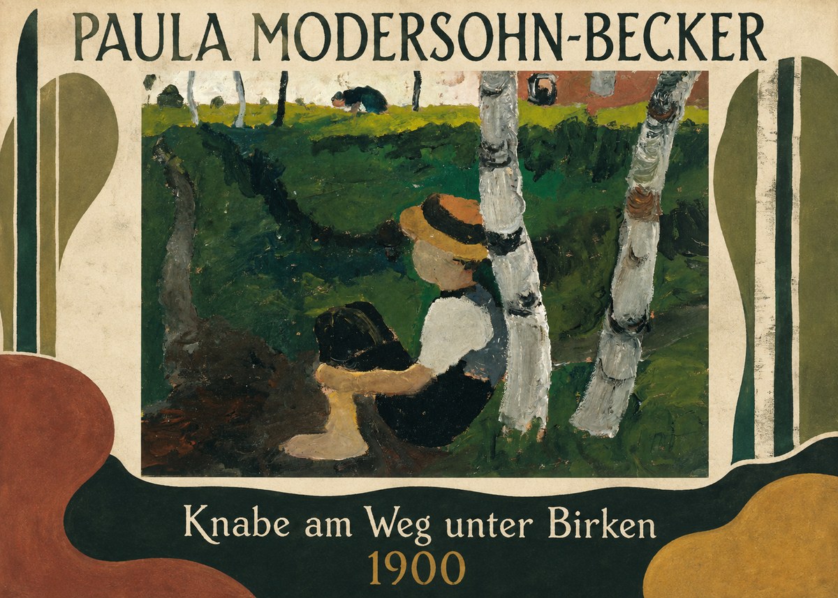 Paula Modersohn-Becker Knabe Am Weg Unter Birken No5 - Plakat