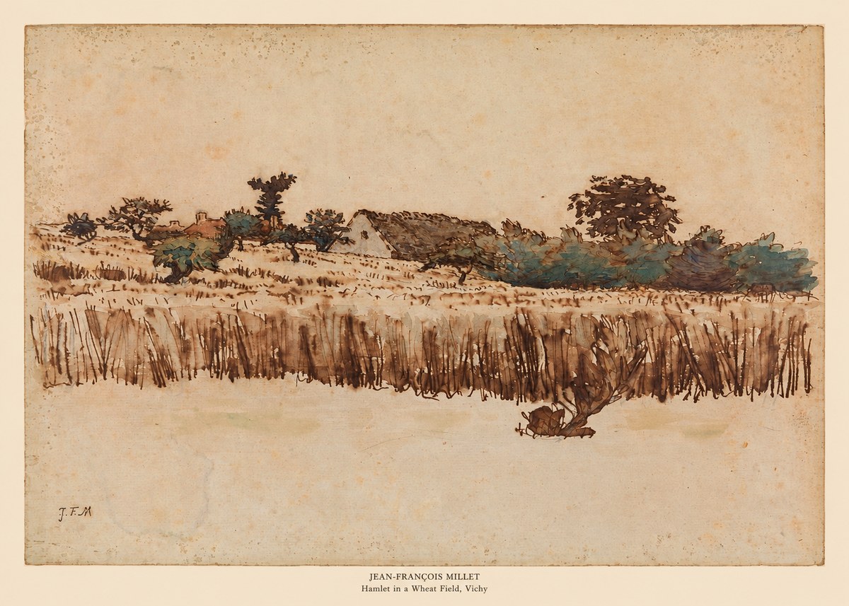 Jean-François Millet Hamlet in a Wheat Field, Vichy No5 - Plakat