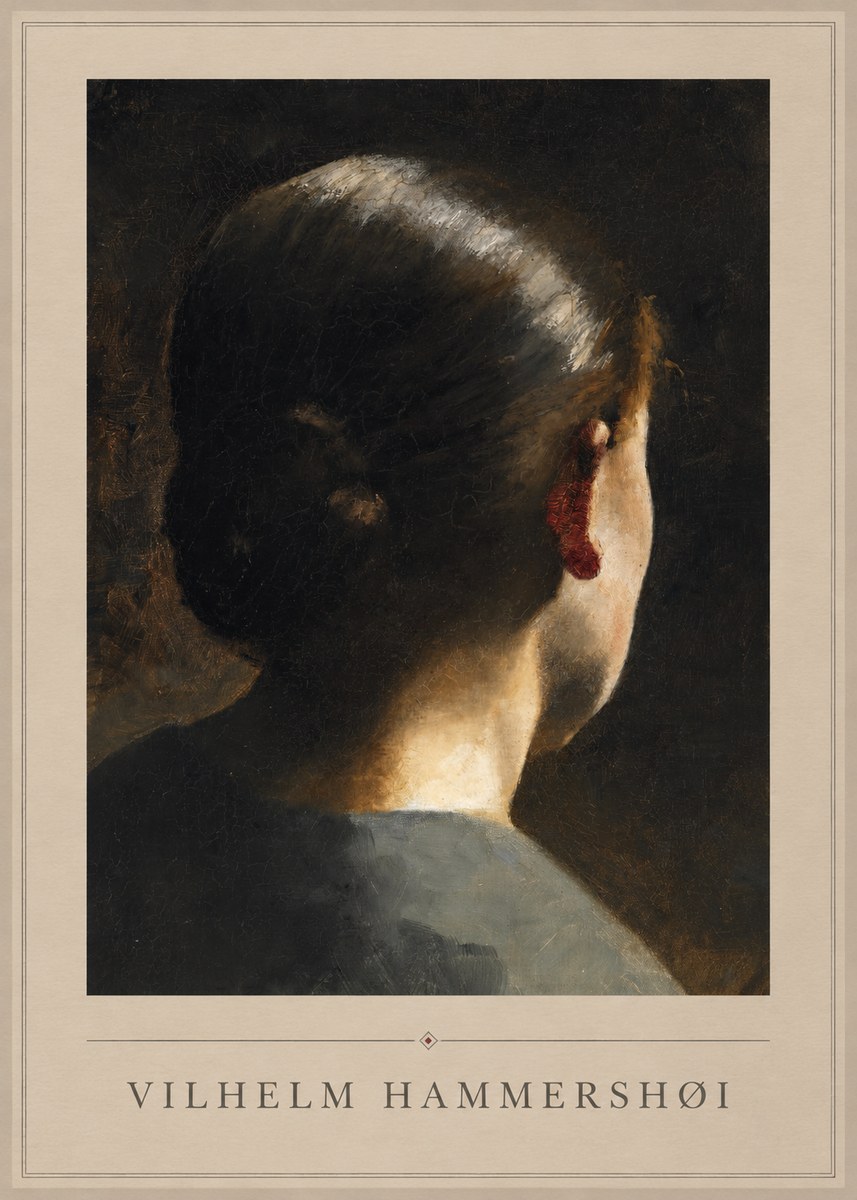 Vilhelm Hammershøi Woman from Behind No1 - Plakat
