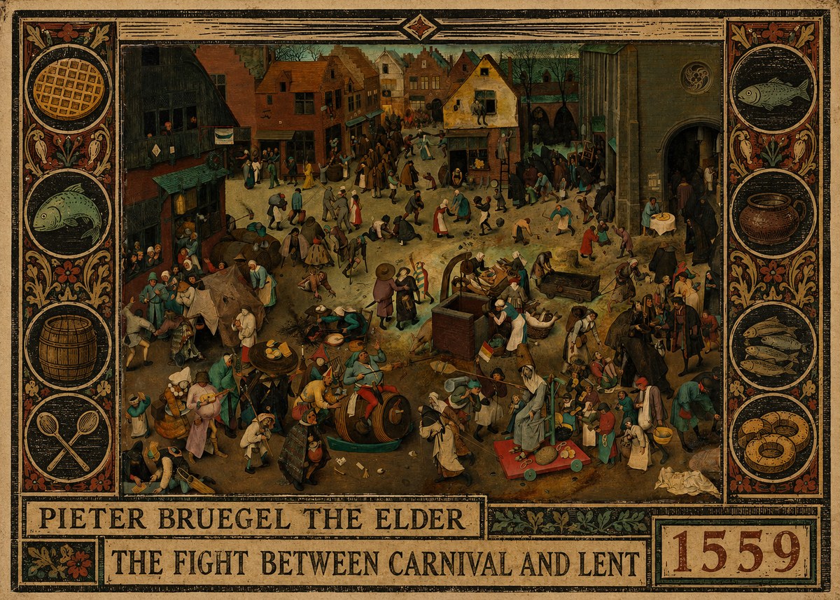 Pieter Bruegel The Fight Between Carnival and Lent II No2 - Plakat