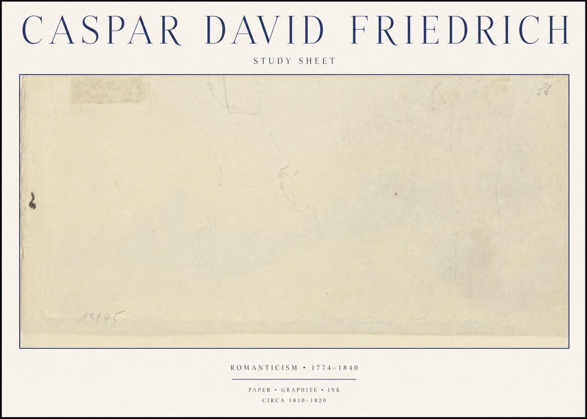 Caspar David Friedrich Study Sheet No1 - Plakat