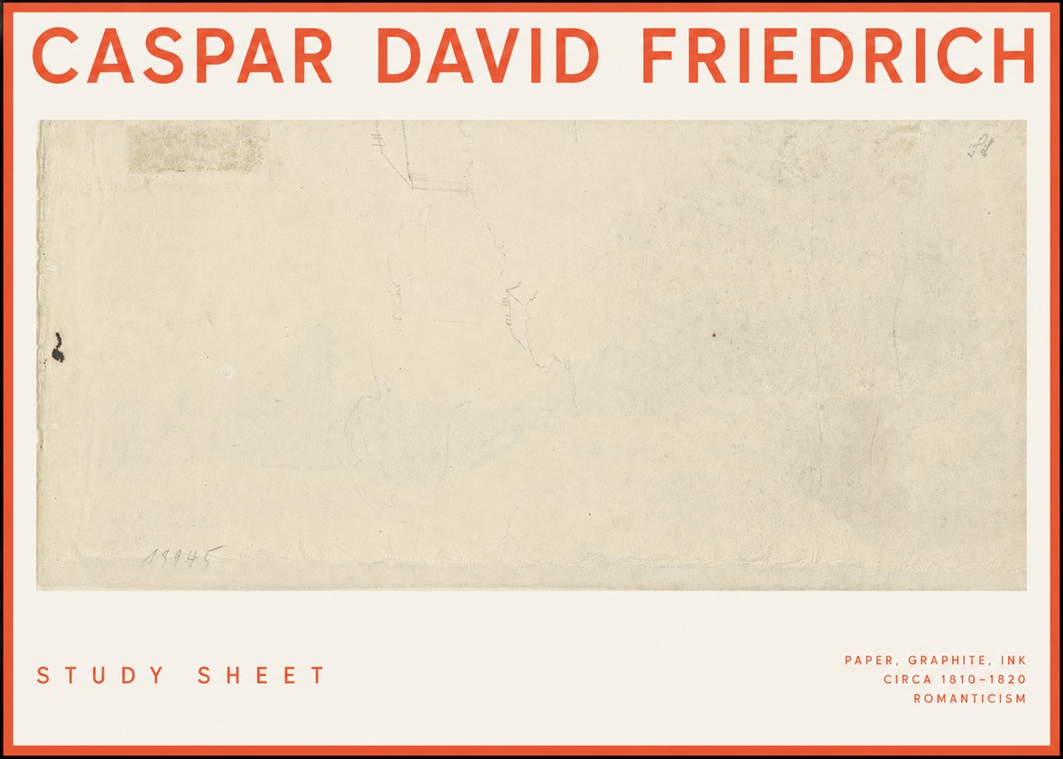 Caspar David Friedrich Study Sheet No2 - Plakat