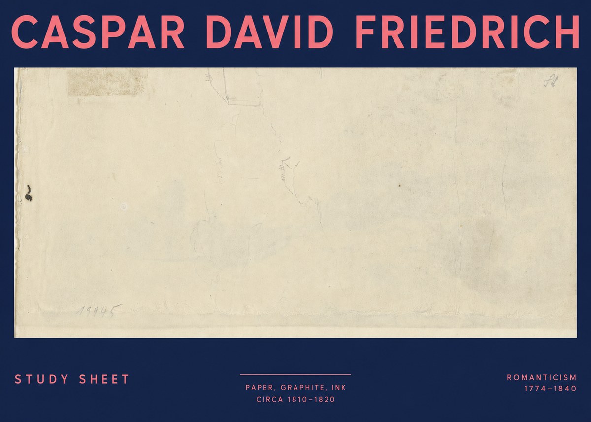 Caspar David Friedrich Study Sheet No3 - Plakat