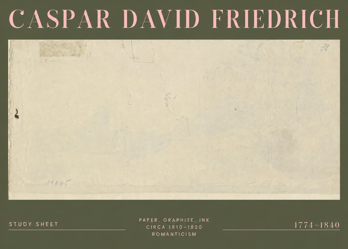 Caspar David Friedrich Study Sheet No4 - Plakat