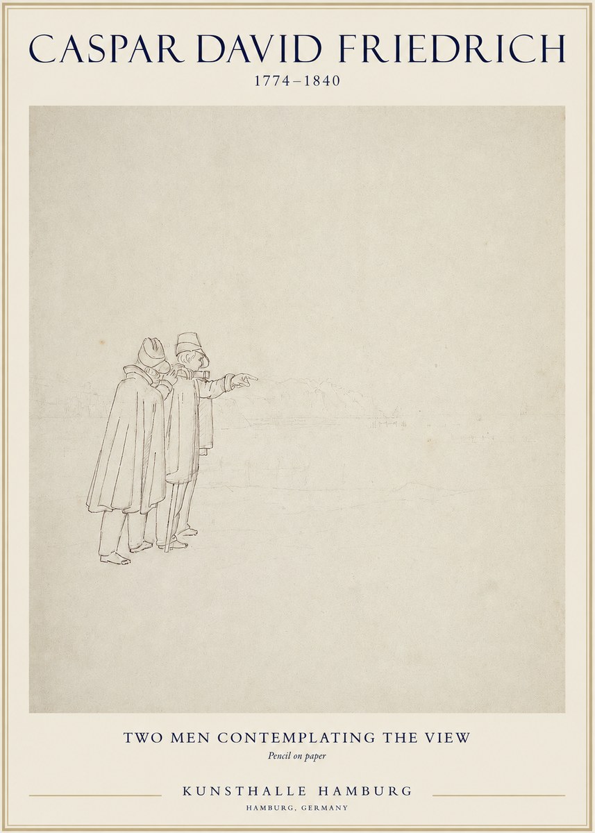 Caspar David Friedrich Two Men Contemplating the View No1 - Plakat