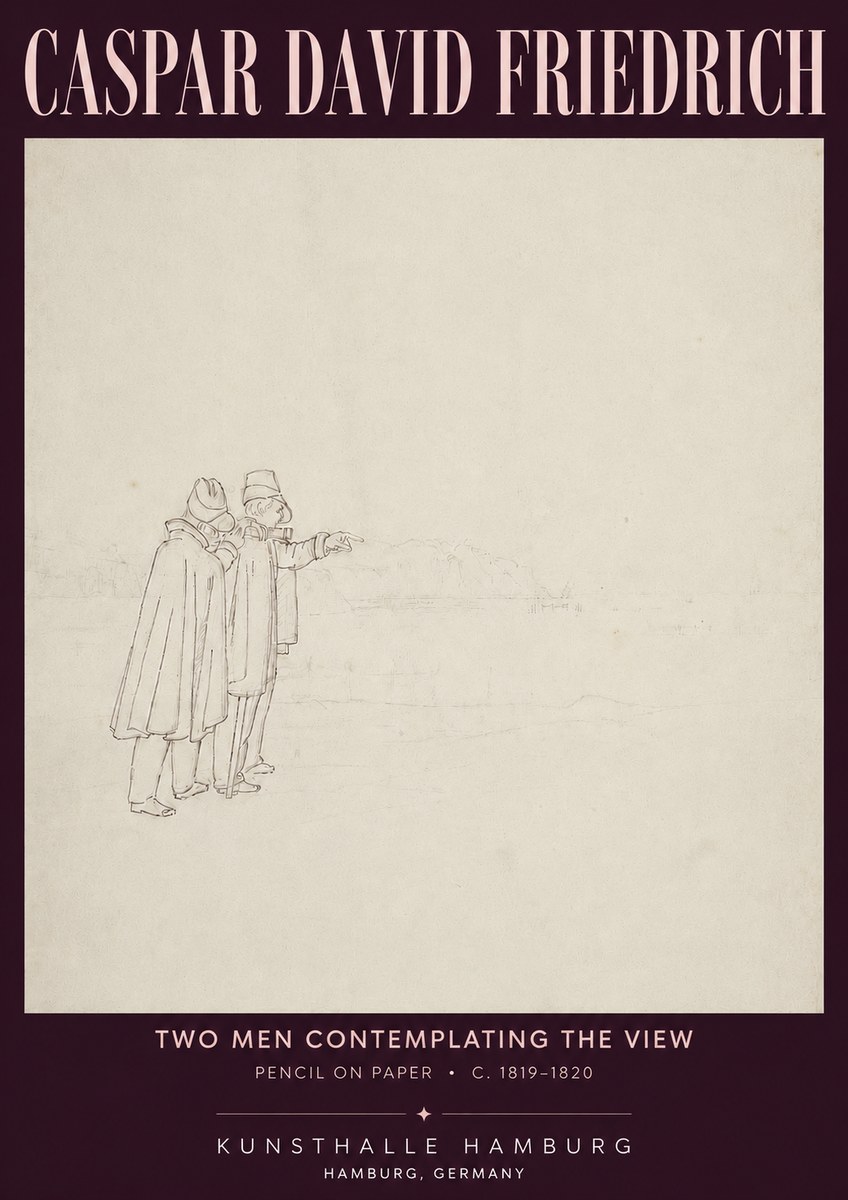 Caspar David Friedrich Two Men Contemplating the View No4 - Plakat
