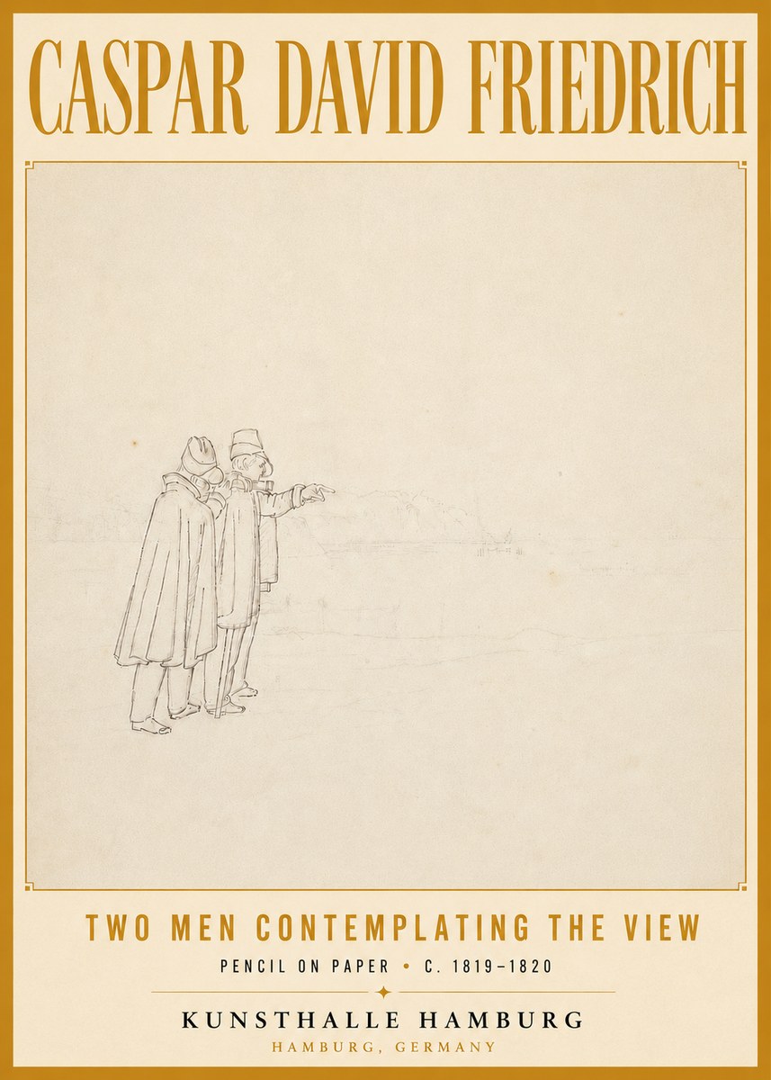 Caspar David Friedrich Two Men Contemplating the View No6 - Plakat
