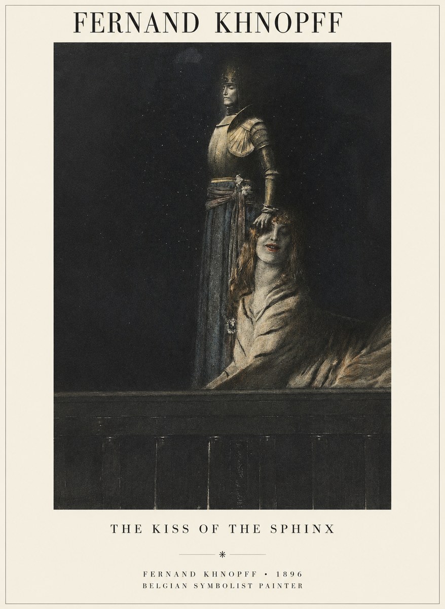 Fernand Khnopff The Kiss of the Sphinx No1 - Plakat