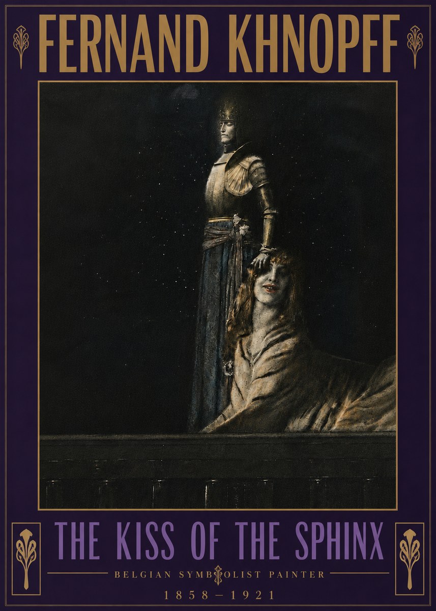 Fernand Khnopff The Kiss of the Sphinx No6 - Plakat