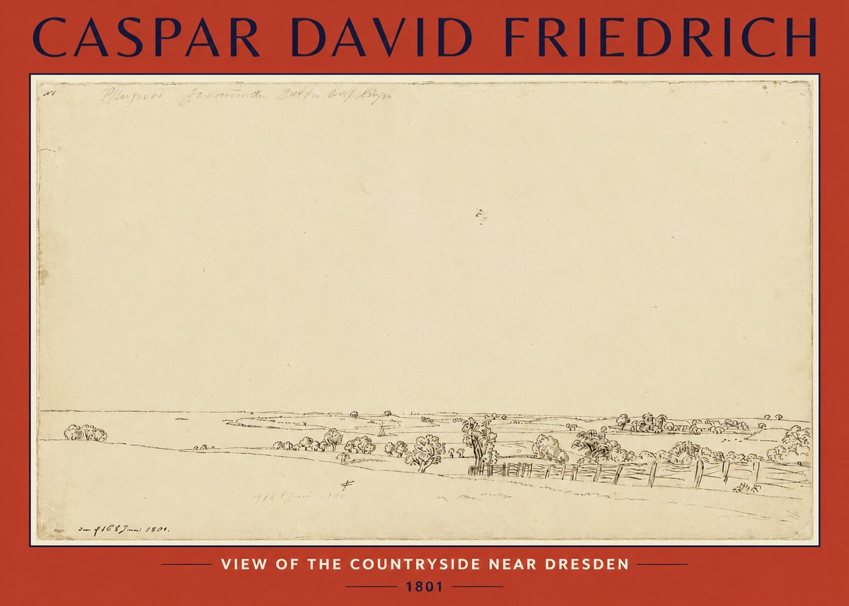 Caspar David Friedrich View of the Countryside Near Dresden No2 - Plakat