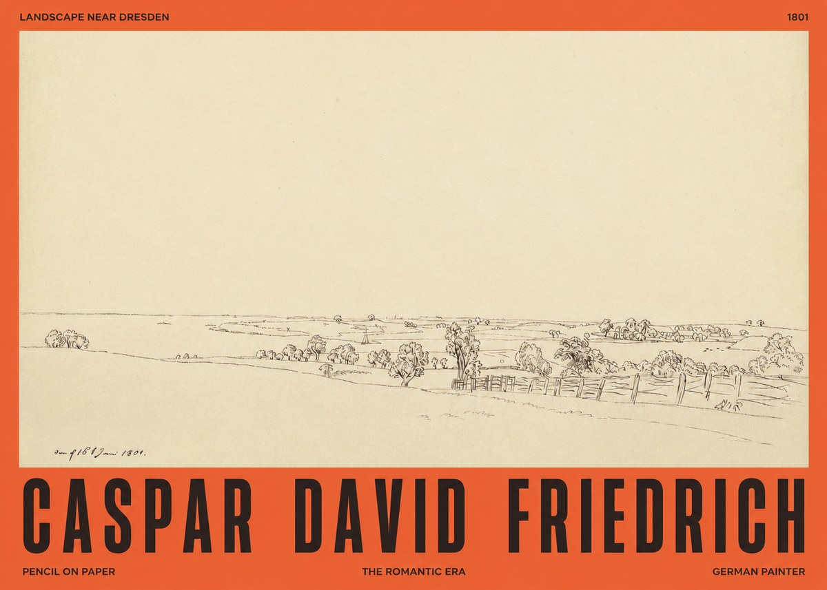 Caspar David Friedrich View of the Countryside Near Dresden No4 - Plakat