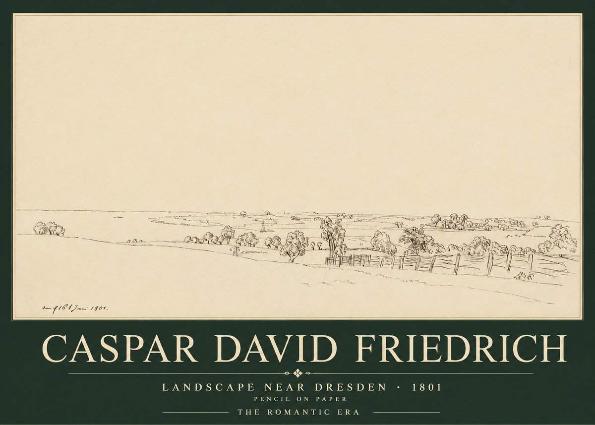 Caspar David Friedrich View of the Countryside Near Dresden No5 - Plakat