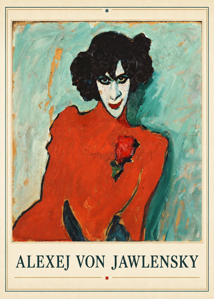 Alexej von Jawlensky Woman with Red Rose No4 - Plakat