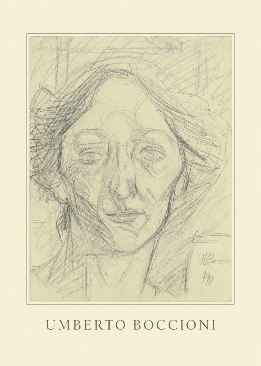 Umberto Boccioni Head of a Woman No3 - Plakat