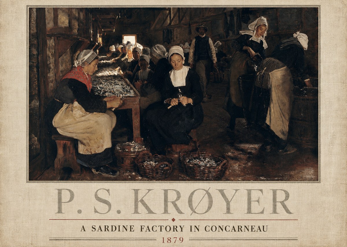 P.S. Krøyer A Sardine Factory in Concarneau No3 - Plakat