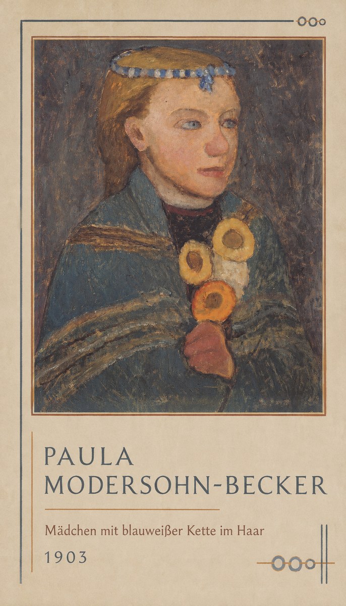 Paula Modersohn-Becker Mädchen Mit Blauweißer Kette Im Haar No1 - Plakat