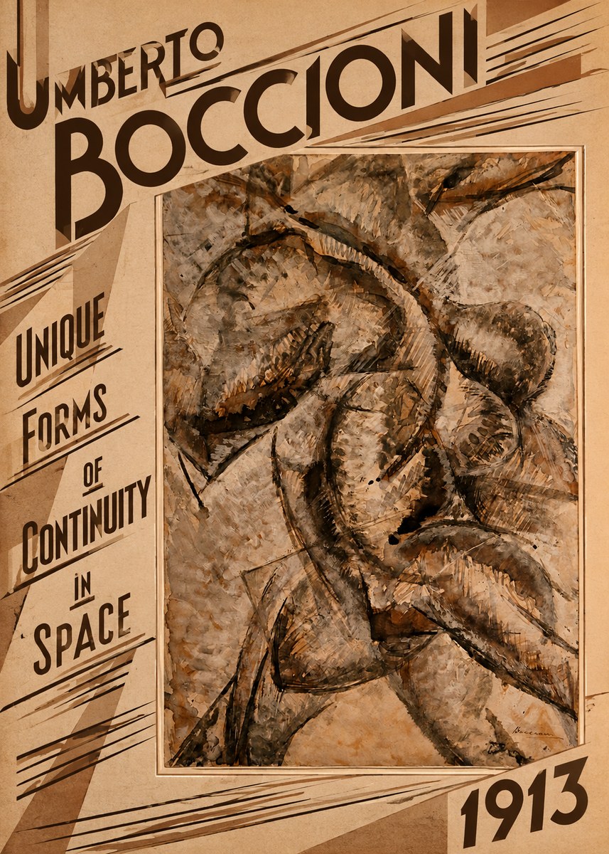 Umberto Boccioni Unique Forms of Continuity in Space No4 - Plakat