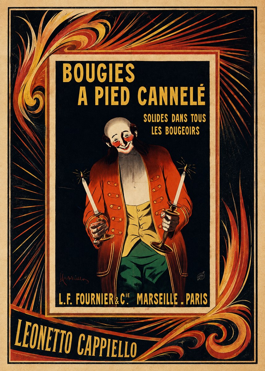 Leonetto Cappiello Bougies a Pied Cannelé No4 - Plakat