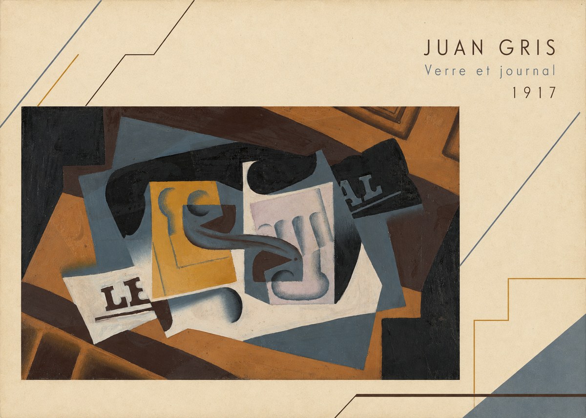 Juan Gris Verre Et Journal No3 - Plakat