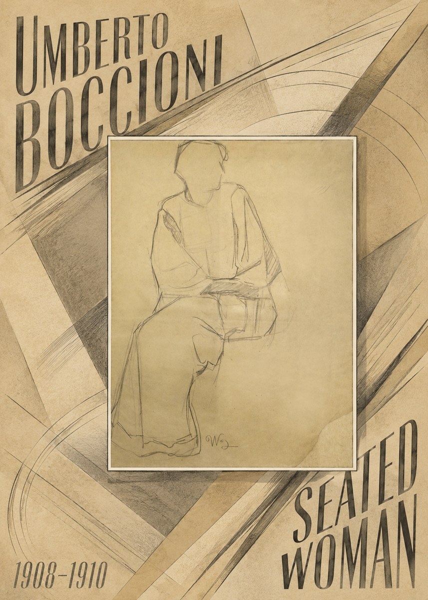 Umberto Boccioni Seated Woman No6 - Plakat