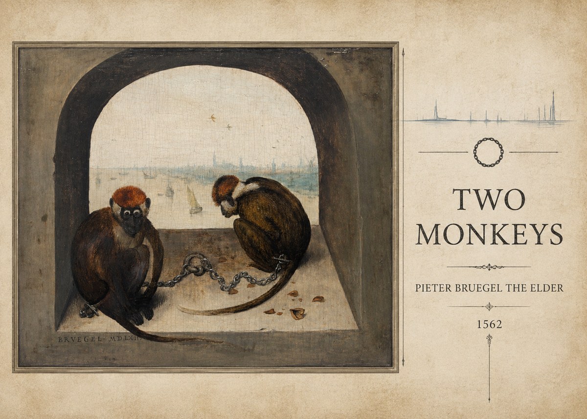 Pieter Bruegel Two Monkeys II No3 - Plakat