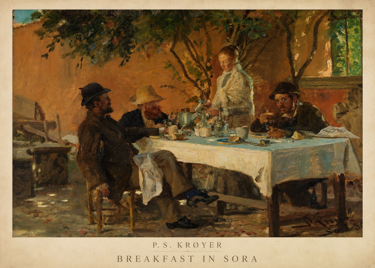 P.S. Krøyer Breakfast in Sora No3 - Plakat