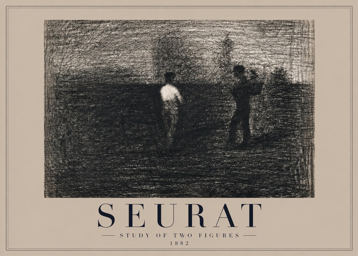 Seurat Study of Two Figures No2 - Plakat